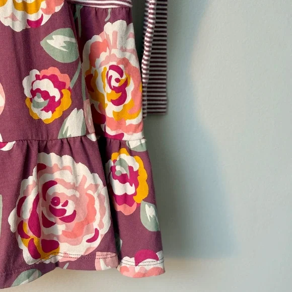 Tea Collection Tiered Skirted Twirl Dress in Turkish Rose print-Size 5 - Picture 4 of 8